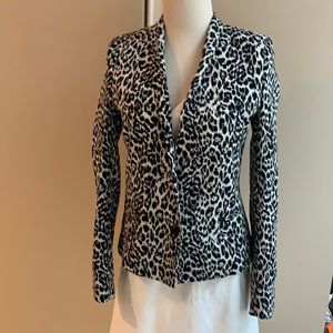 The Kooples Black & White Animal Print Blazer 1(S)